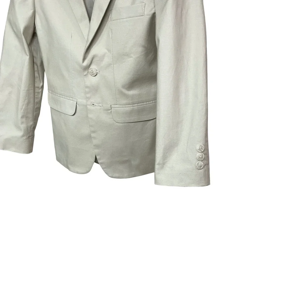 IZOD‎ Boys Lt Stone Cotton Linen Blend Blazer Sport Coat Size 8 Regular^Read